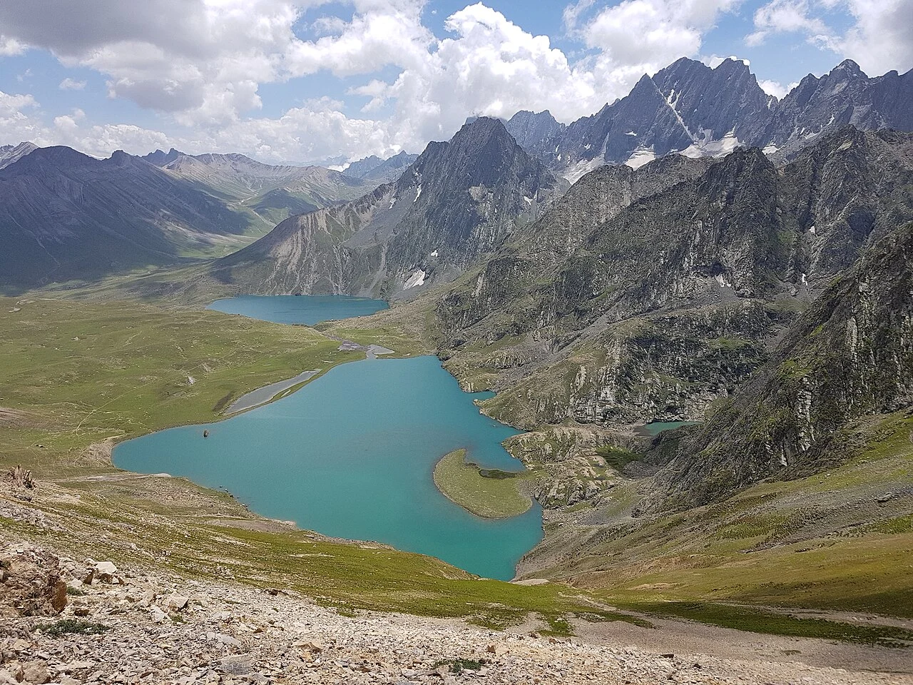 The Vishansar and Kishansar lakes on the Great Lakes trek